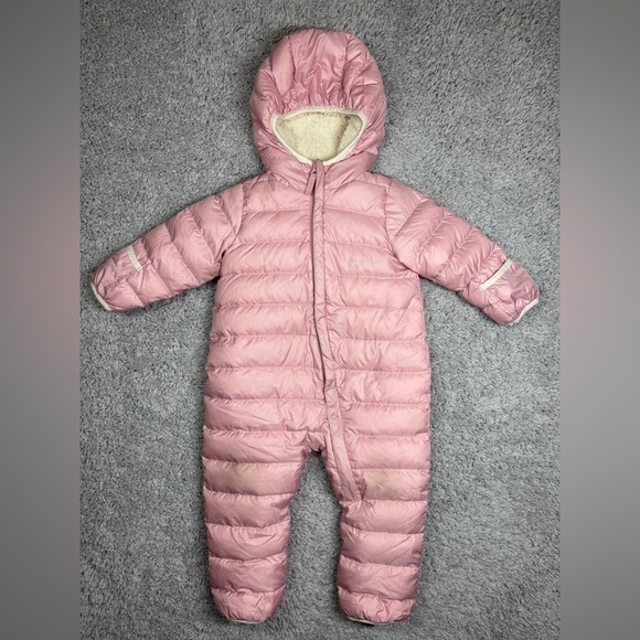 Eddie Bauer Snow Suit 12 Months Baby Toddler Down Fleece Lined Hood Full Zip - Picture 1 of 10